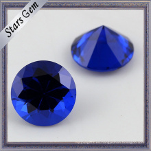 113 # Aqua Blue Round Machine Cut Factory Direct Sales Artificial Spinel Gemstone para la joyería